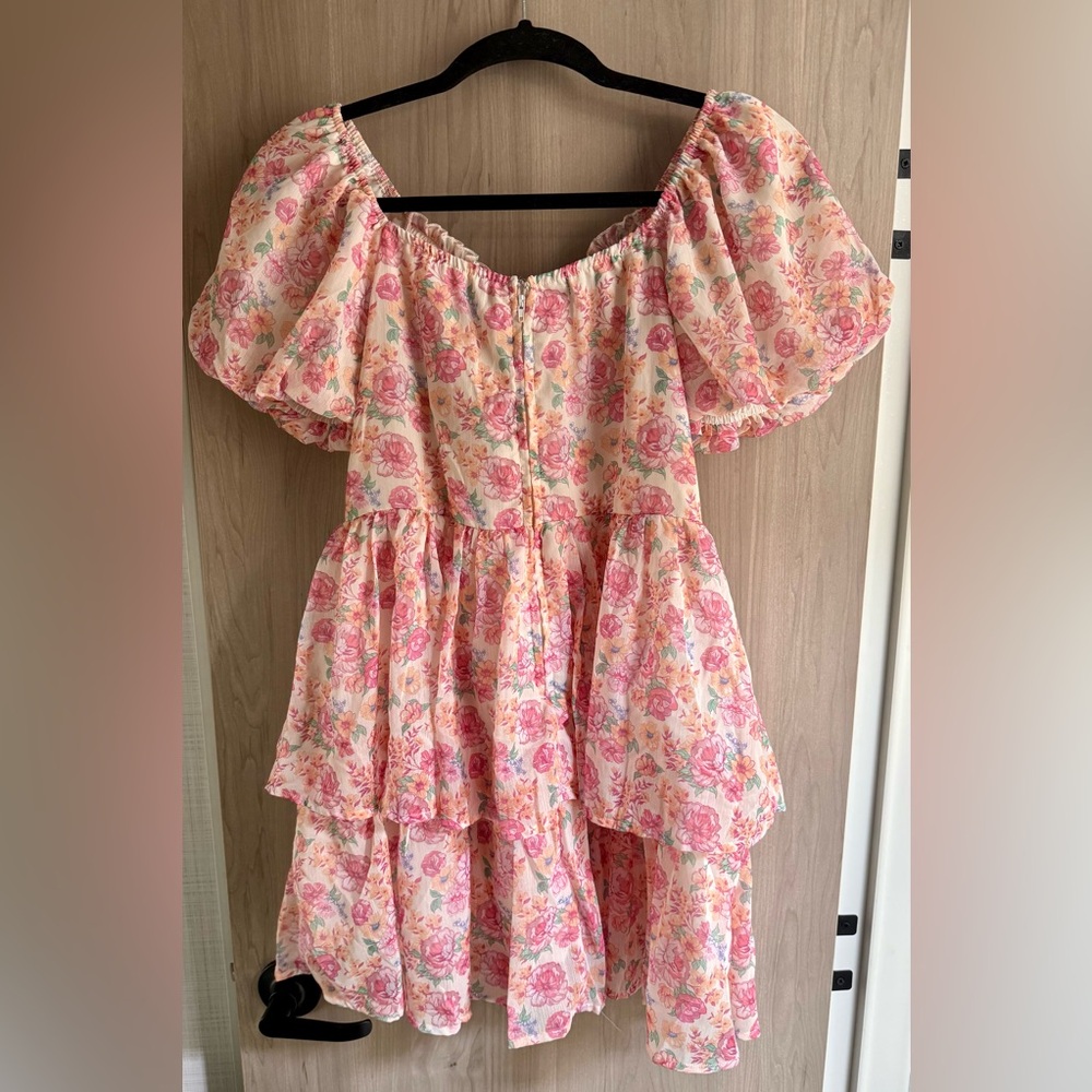 Simply Southern | Pink Floral Mini Dress | Size L - Picture 6 of 10